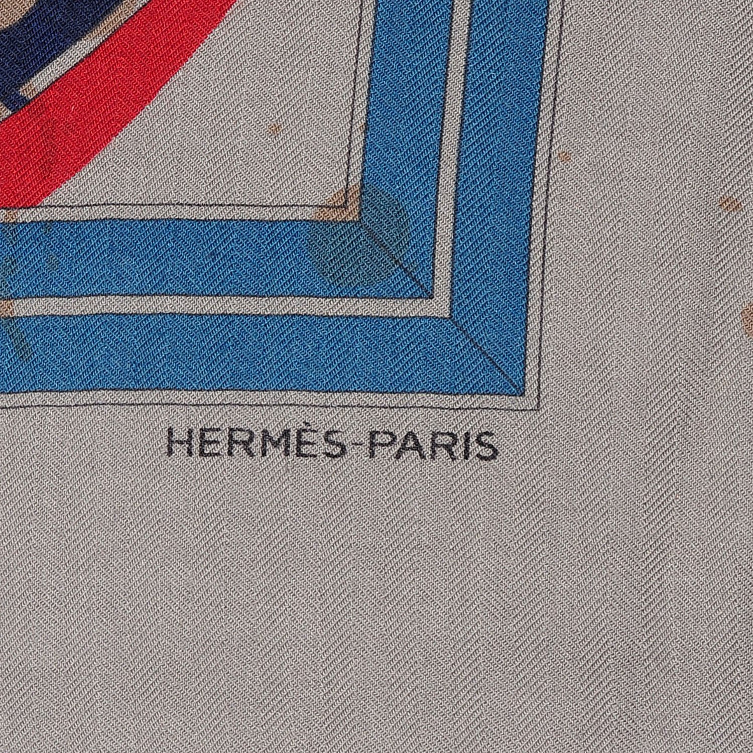 Hermes Cashmere Silk Imprimeur Fou Quadricube Shawl GM 140 3 of 6