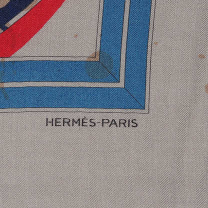 Hermes Cashmere Silk Imprimeur Fou Quadricube Shawl GM 140 3 of 6