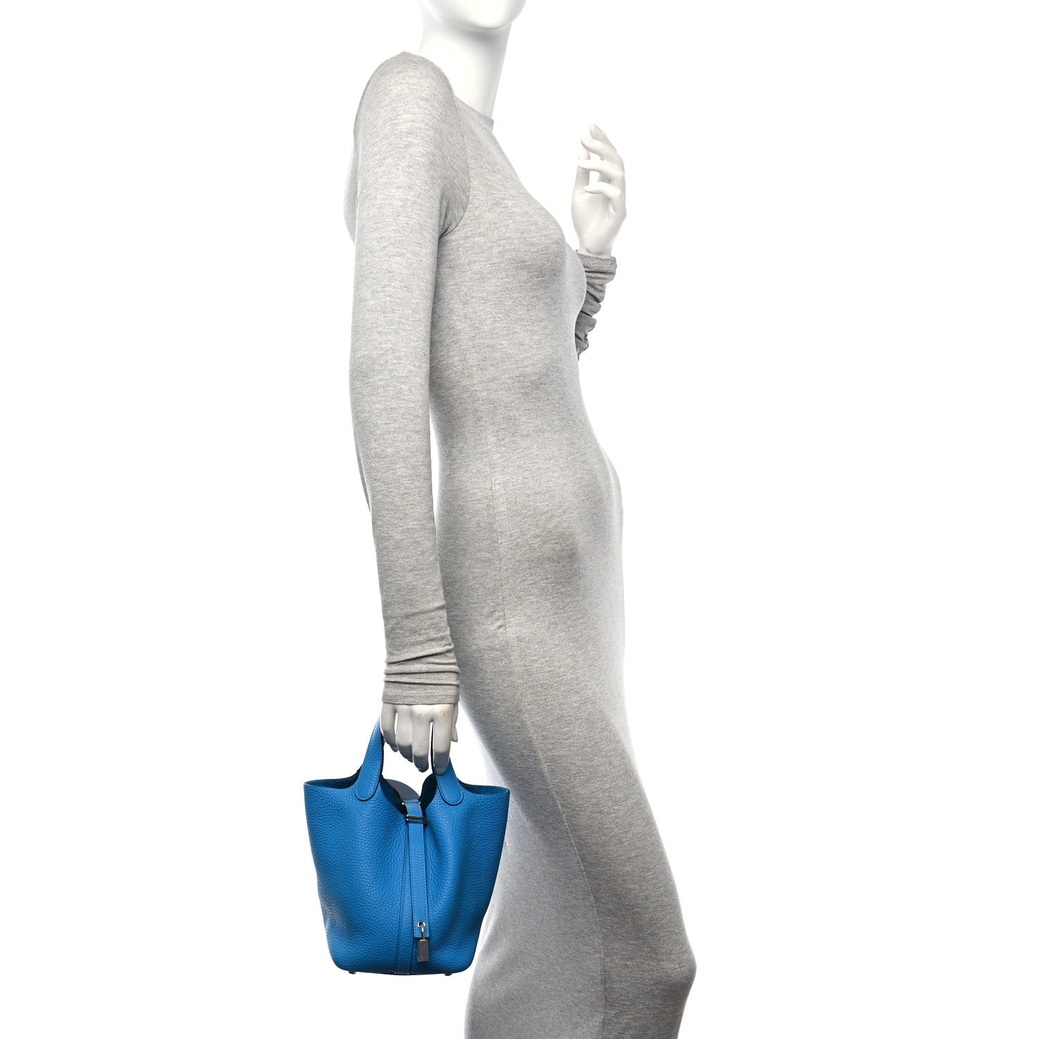 Hermes Taurillon Clemence Picotin Lock 18 PM Bleu Frida 3 of 9