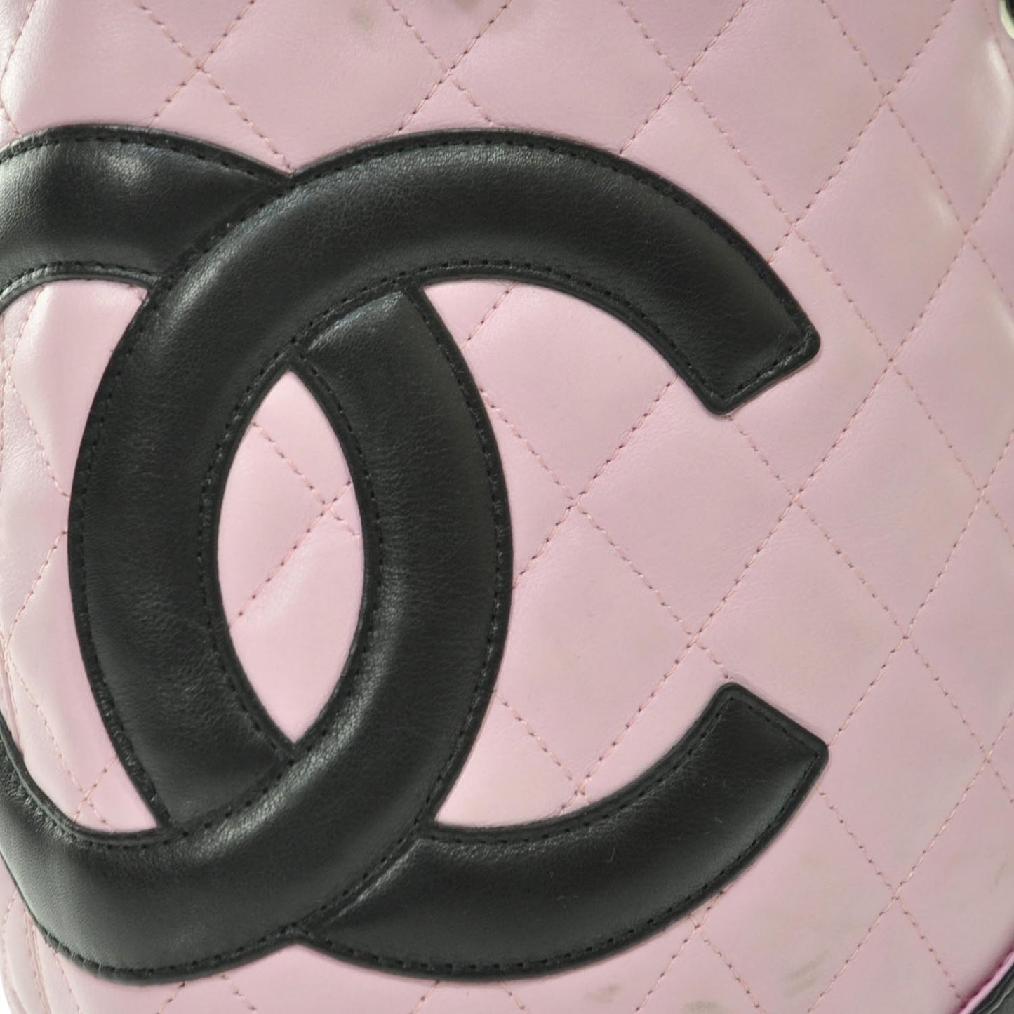 Calfskin Quilted Small Cambon Tote Pink Black
