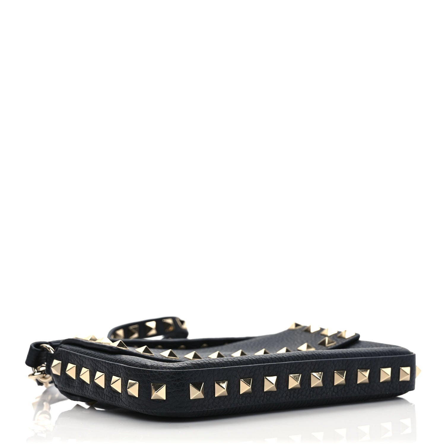 Valentino Garavani Grainy Calfskin Rockstud Crossbody Pouch Black 4 of 9