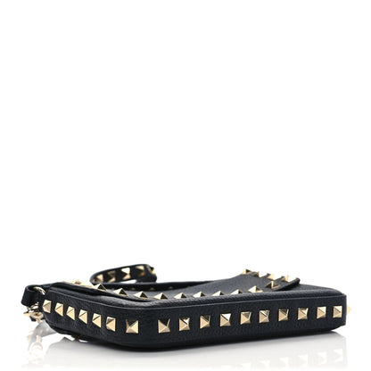 Valentino Garavani Grainy Calfskin Rockstud Crossbody Pouch Black 4 of 9