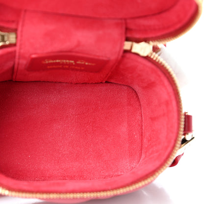 Christian Dior Lambskin Cannage Micro Vanity Case Poppy Red 5 of 9