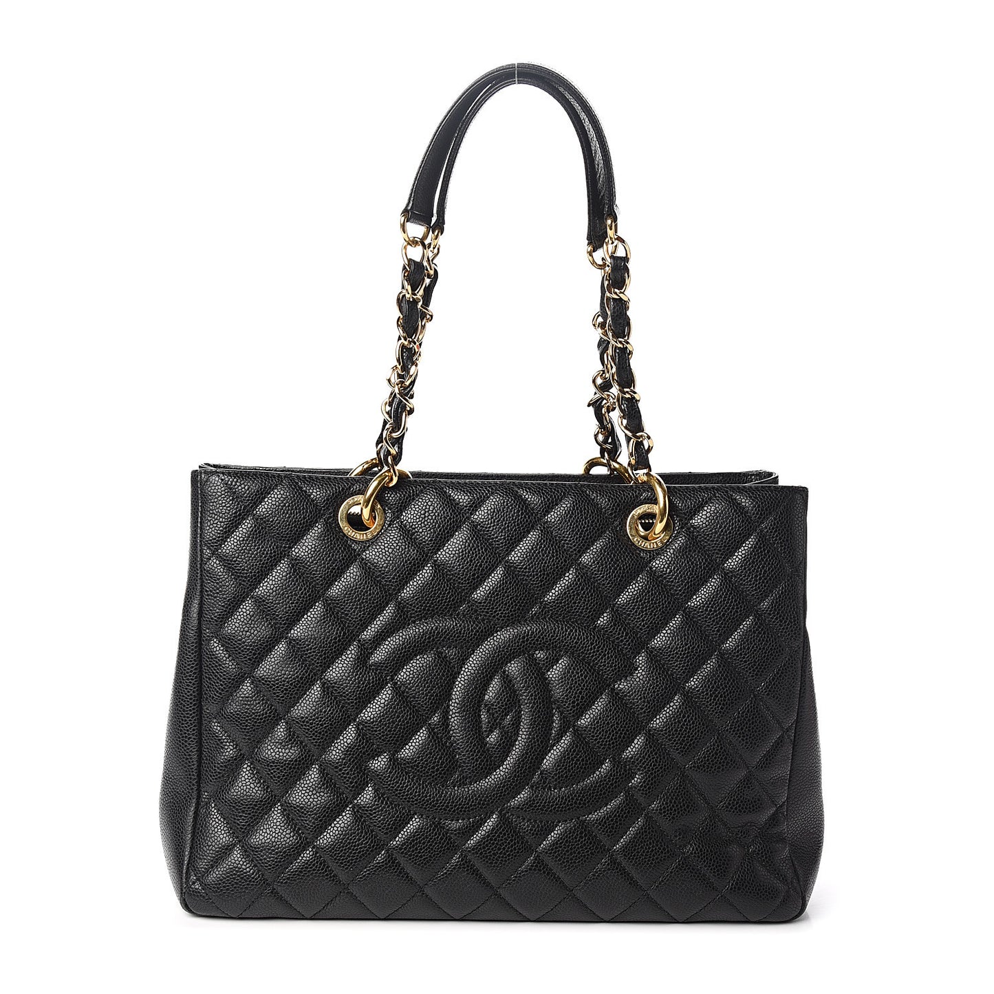 Caviar Quilted Grand Shopping Tote GST Black