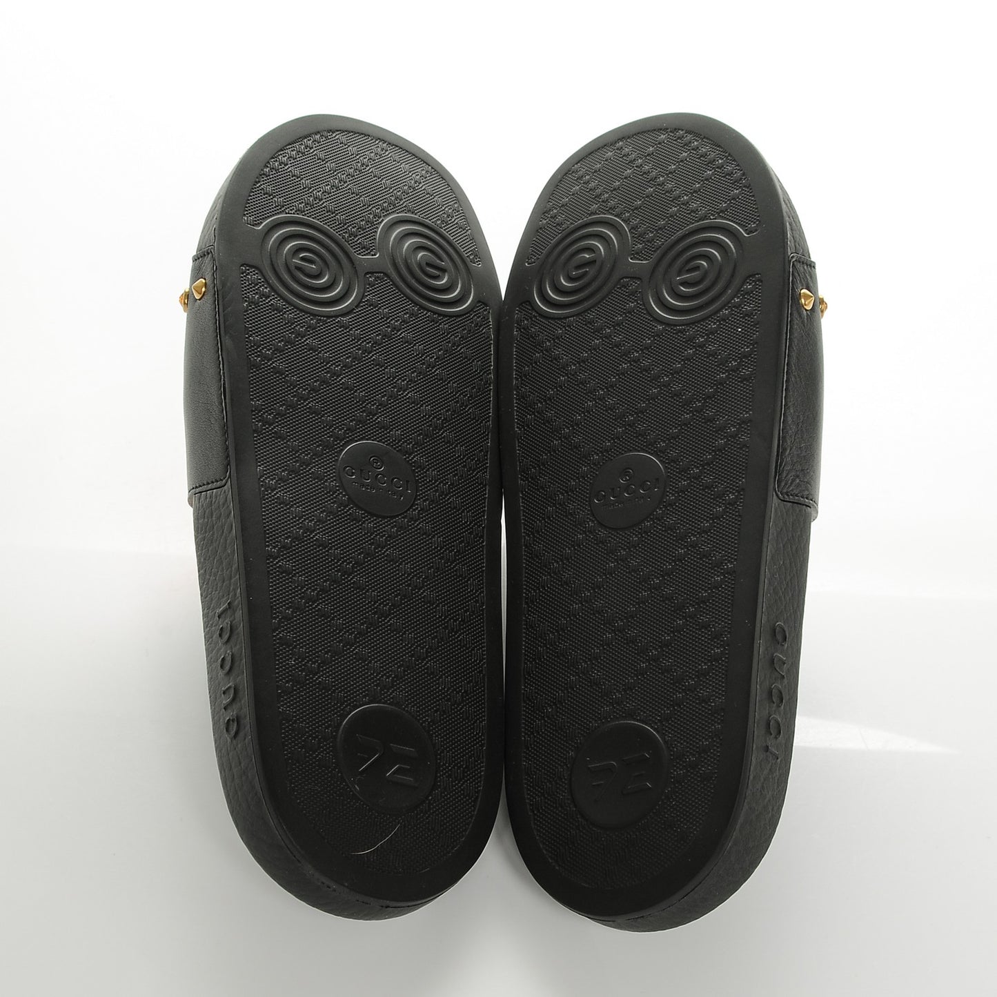 Calfskin Rainbow Heart Pursuit Slide Sandals 40 Black