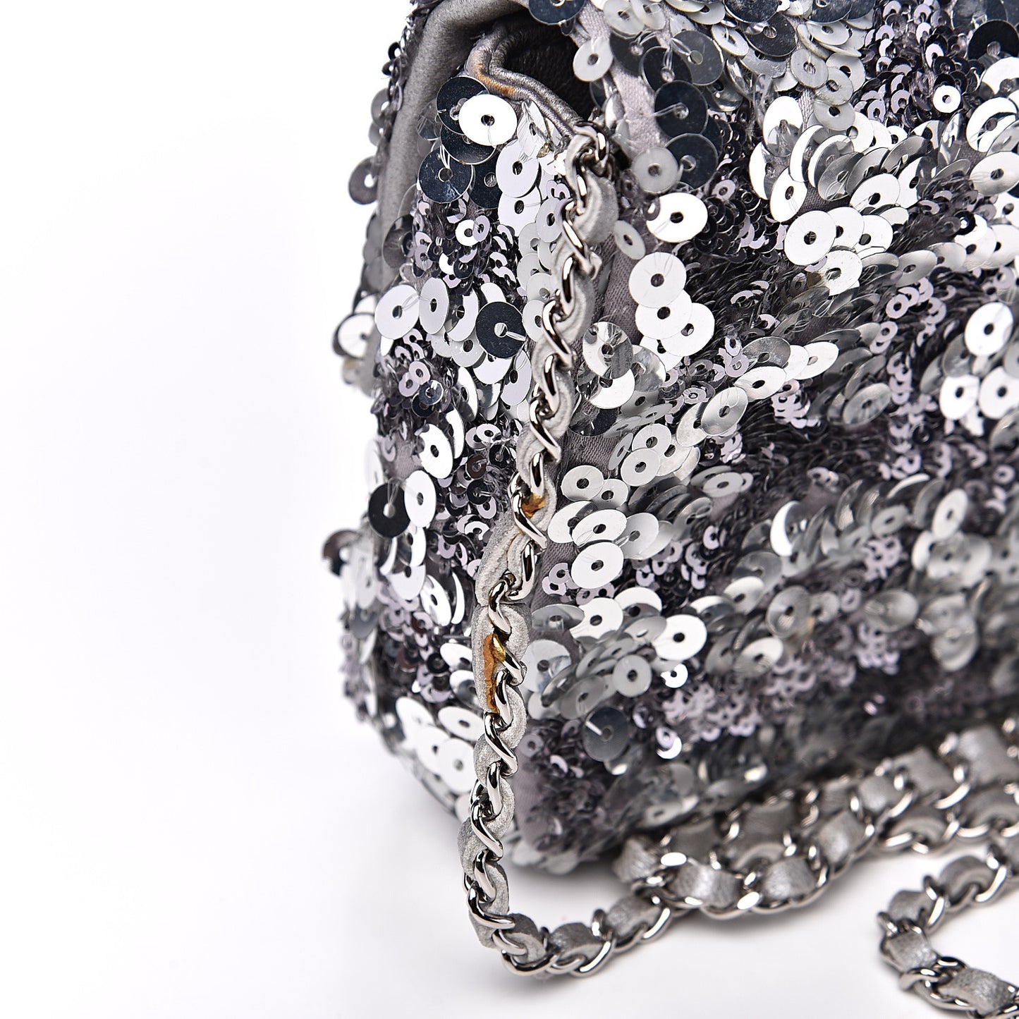 Sequin Medium Single Flap Silver