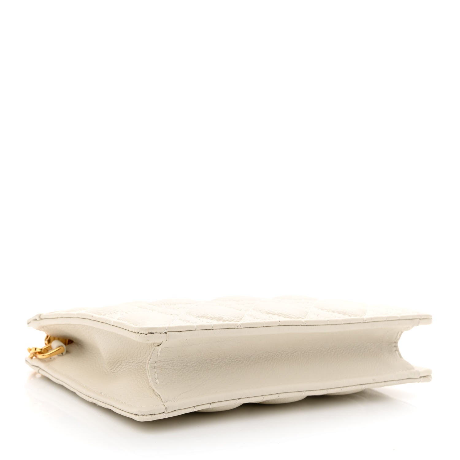 Christian Dior Calfskin Cannage Caro Zipped Pouch With Chain Latte 4 of 12