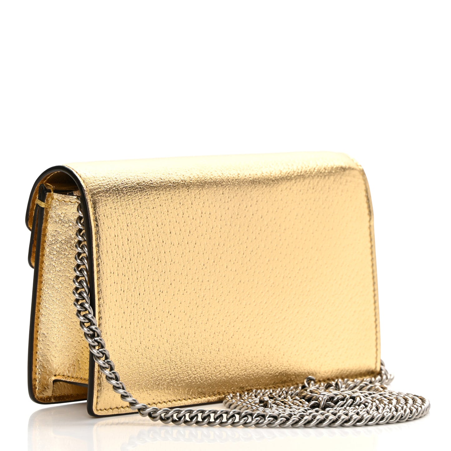 Metallic Calfskin Super Mini Dionysus Shoulder Bag Gold