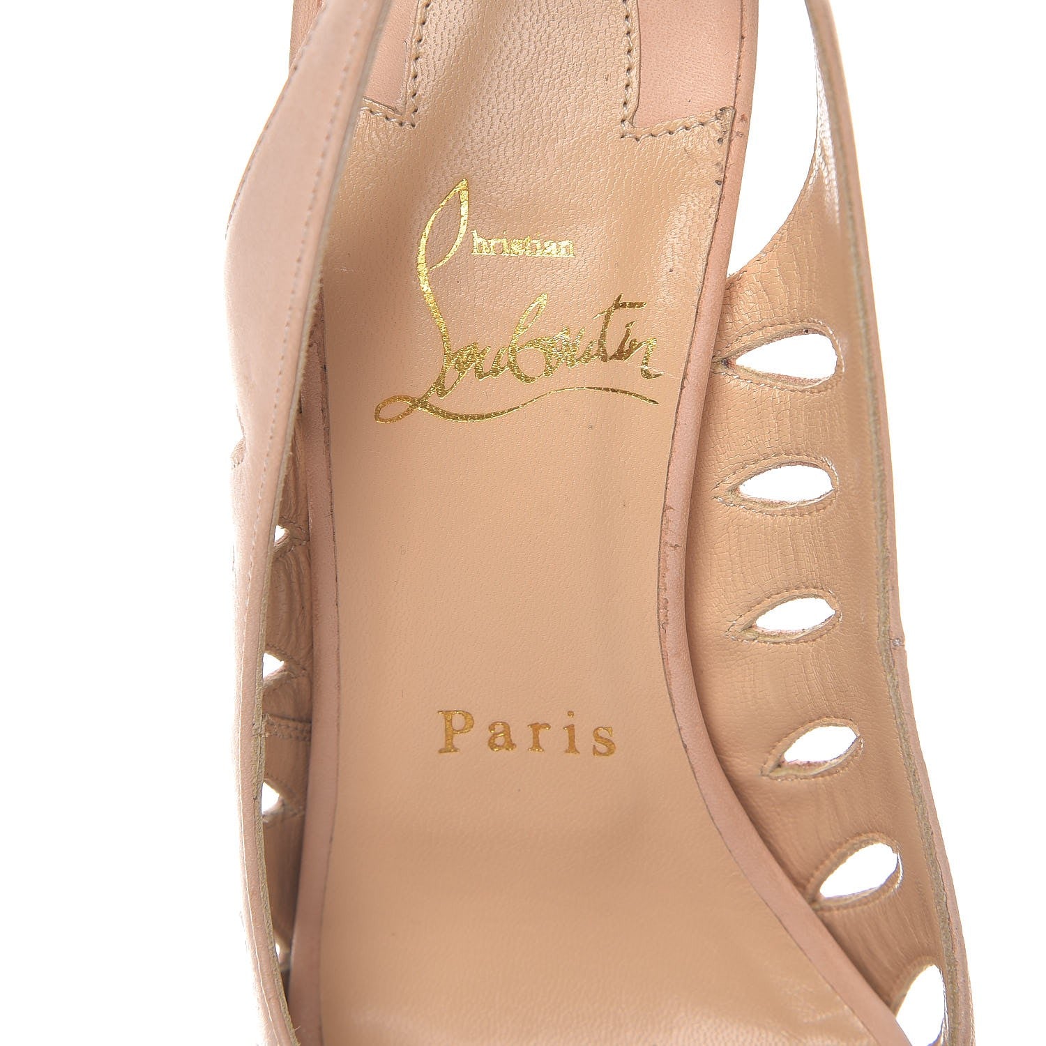 Christian Louboutin Calf Vegetale Griff Sling 120 Pumps 36 Natural Grezzo 7 of 12