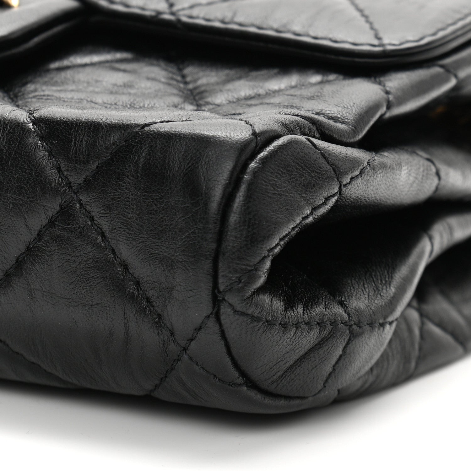Chanel Crumpled Calfskin Quilted Square Flap Black 10 of 11