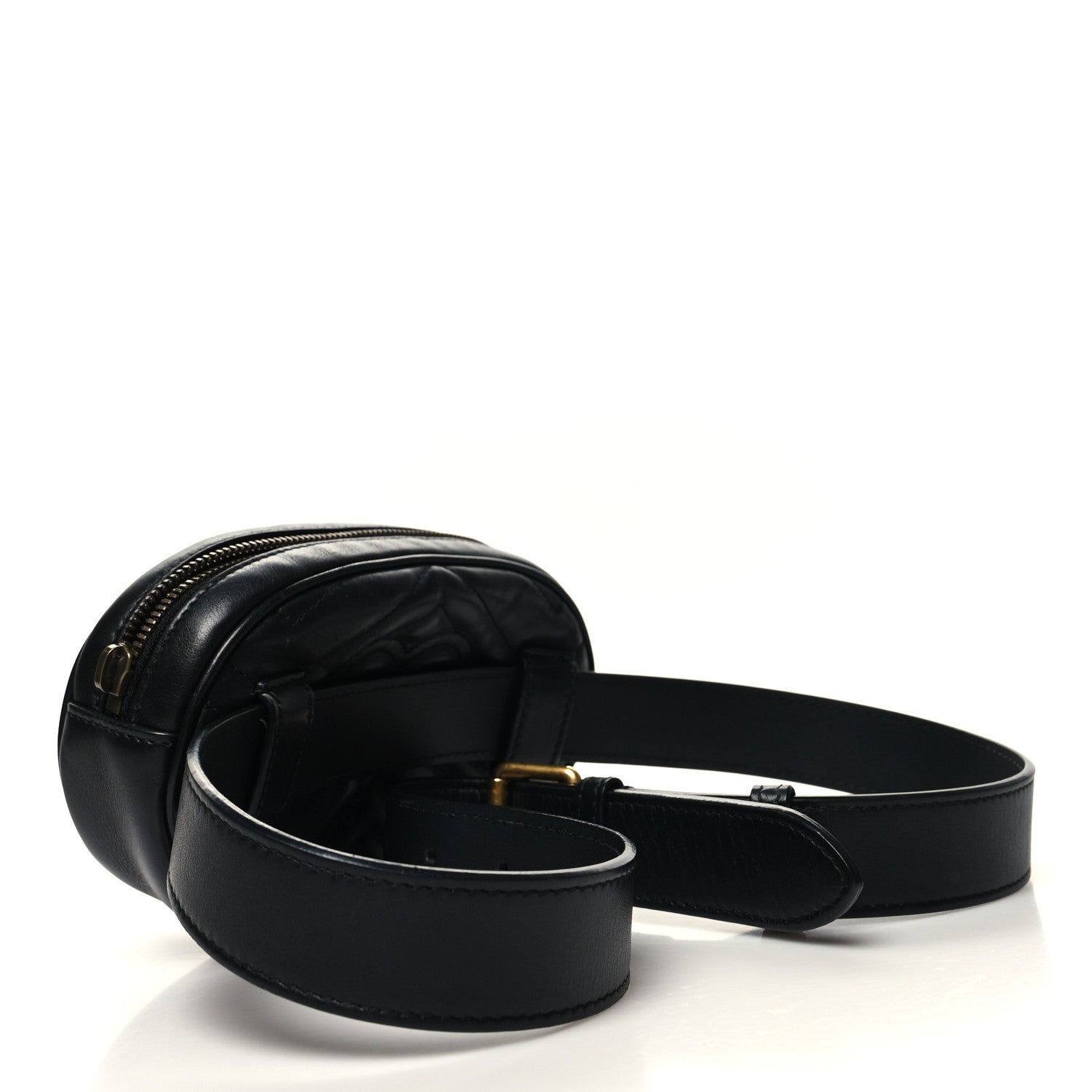 Gucci Calfskin Matelasse GG Marmont Belt Bag 85 34 Black 3 of 14
