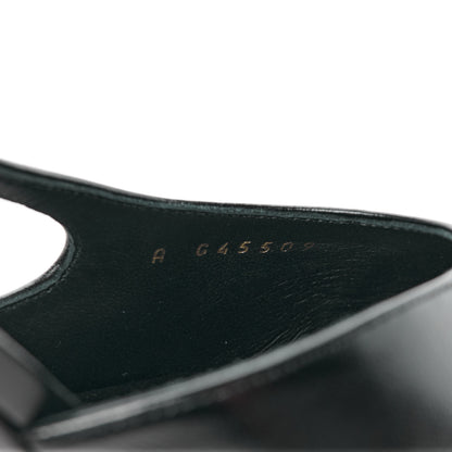 Chanel Lambskin Grosgrain Cap Toe CC Slingback Pumps 39 Black 8 of 9