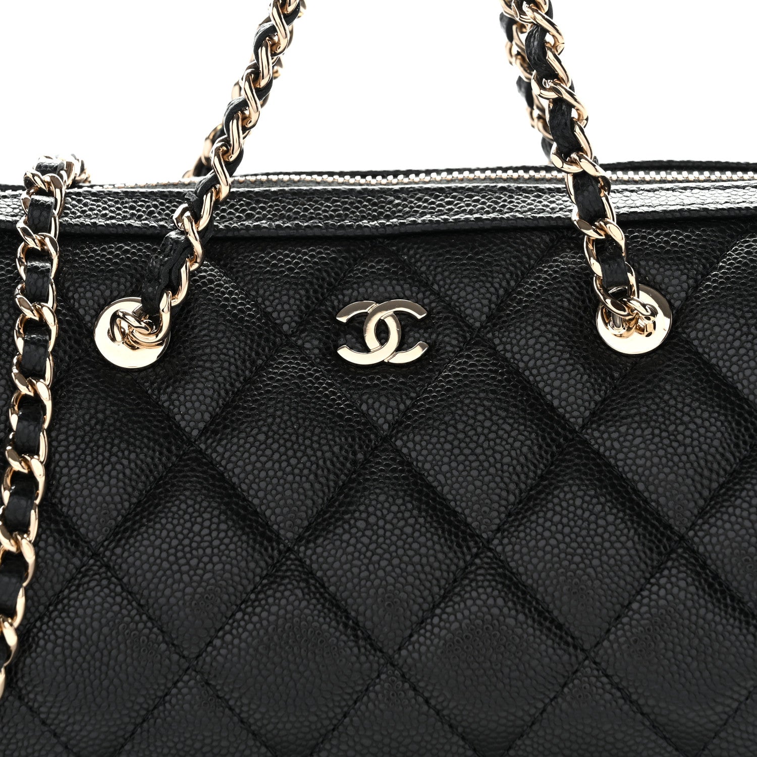 Chanel Caviar Quilted Barrel Clutch With Chain  Black 8 of 11