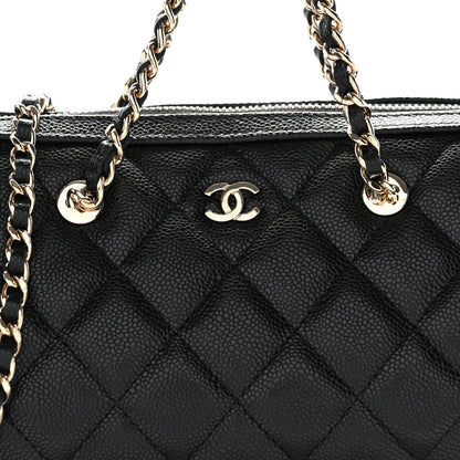 Chanel Caviar Quilted Barrel Clutch With Chain  Black 8 of 11