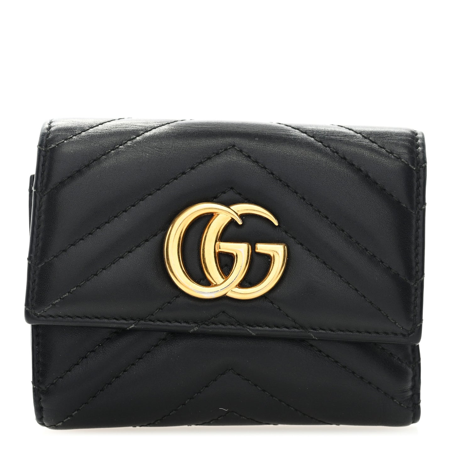 Calfskin Matelasse GG Marmont Wallet Black
