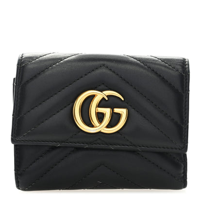 Gucci Calfskin Matelasse GG Marmont Wallet Black 1 of 6