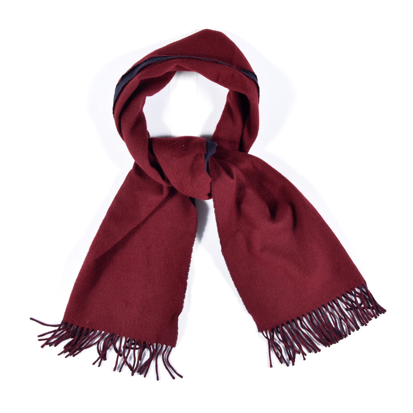 Cashmere Recto Verso Muffler Rouge H Marine