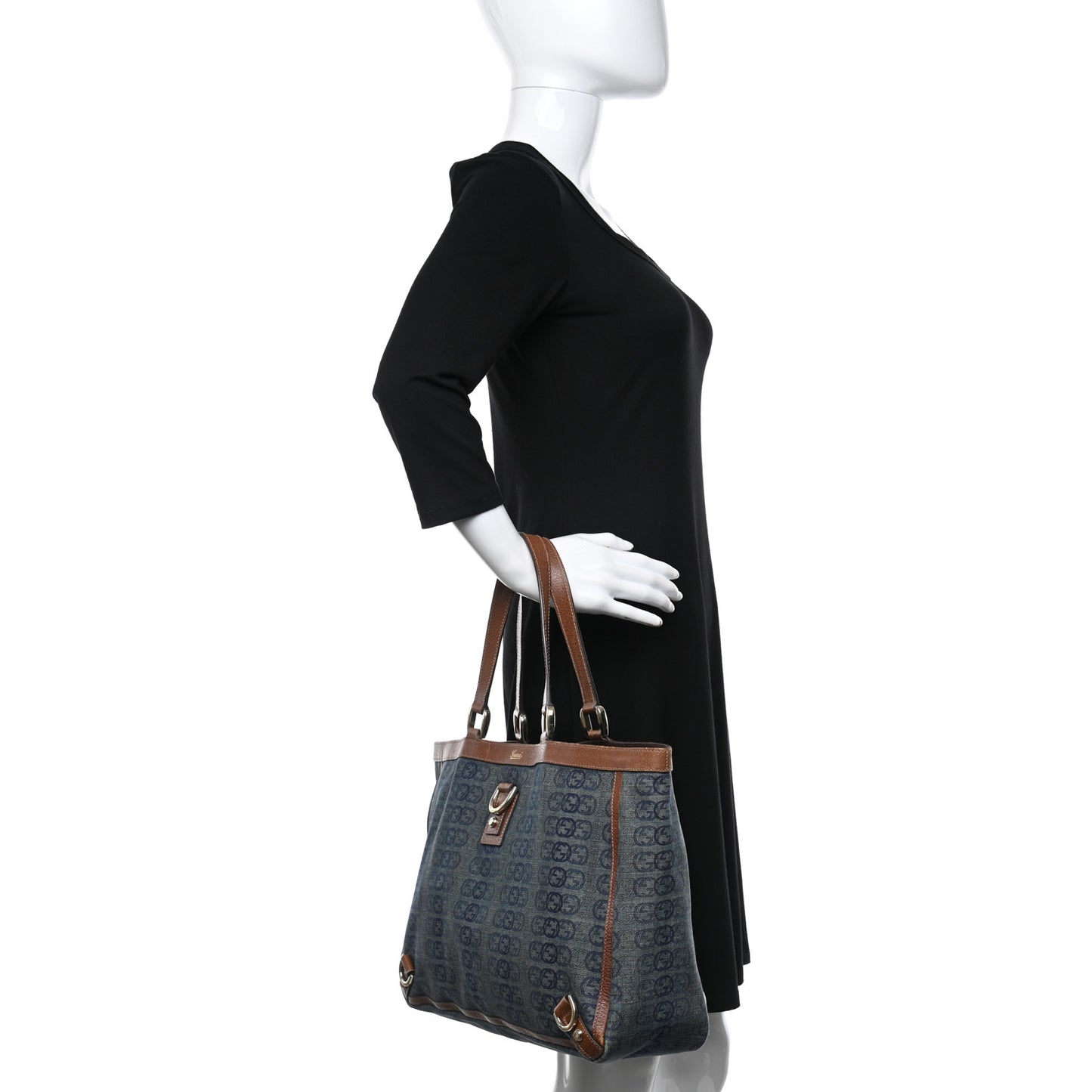 Denim GG Large Abbey Tote Blue