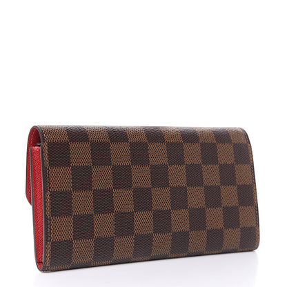 Louis Vuitton Damier Ebene Emilie Wallet Red 3 of 7