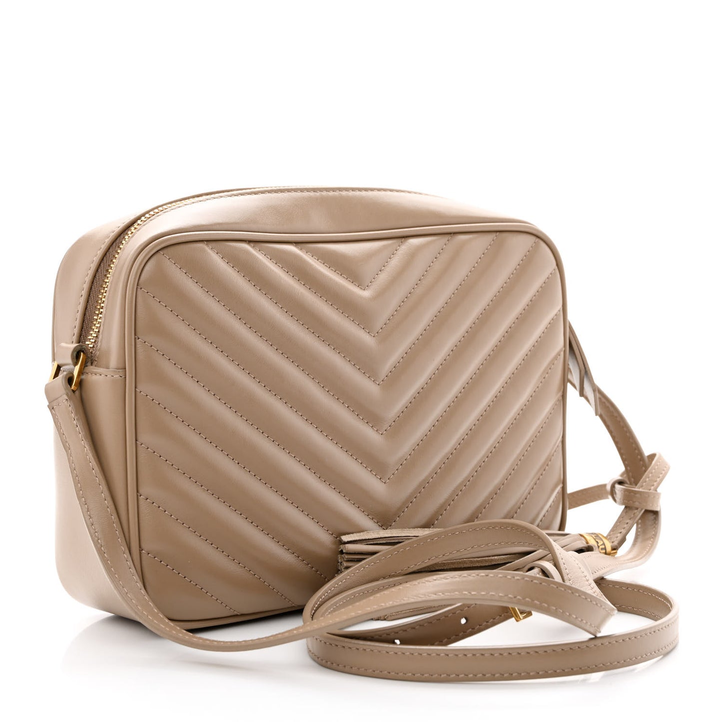Calfskin Matelasse Monogram Lou Camera Bag Dark Beige