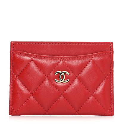 Chanel Lambskin Quilted Card Holder Red 1 of 8