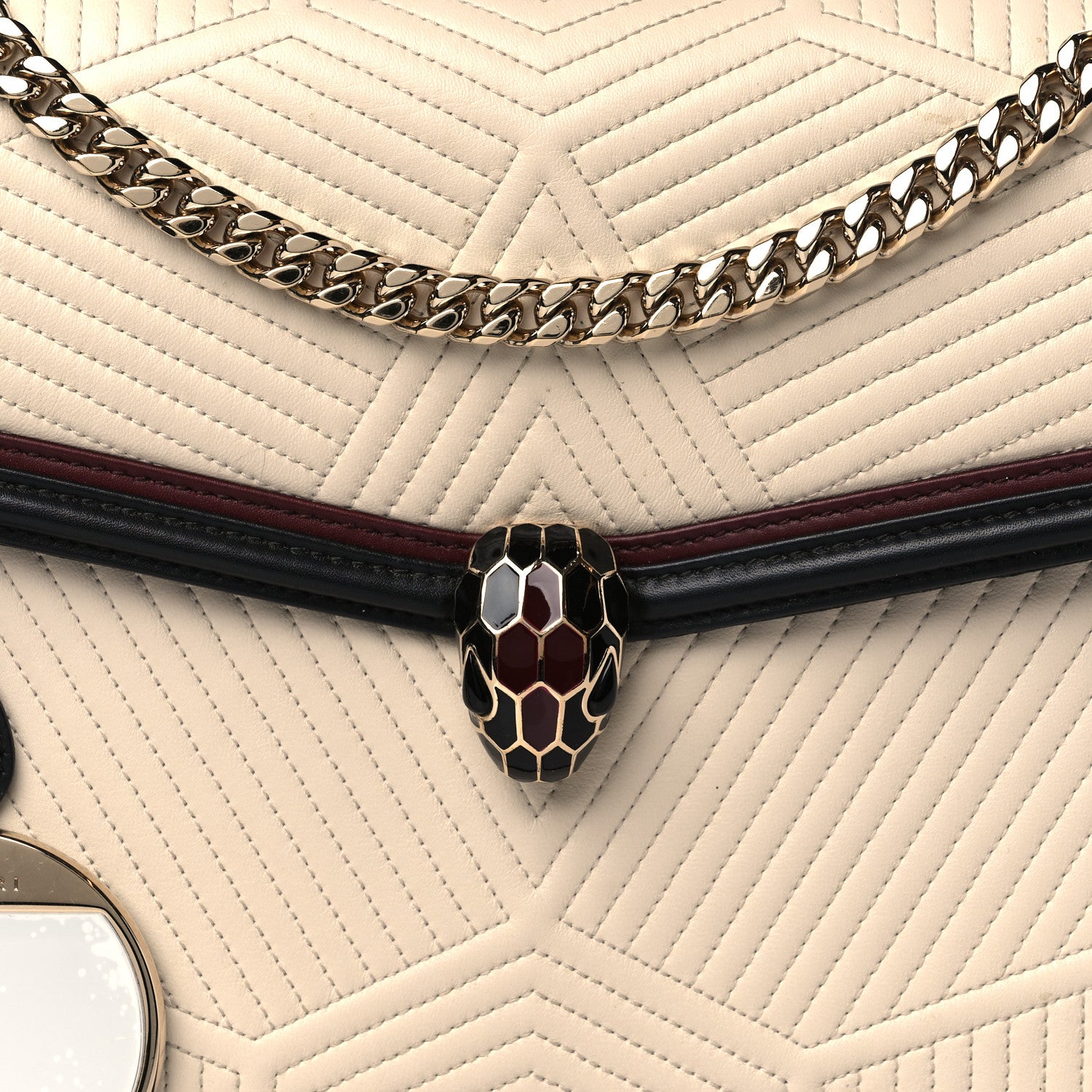Bulgari Quilted Nappa Smooth Calfskin Serpenti Forever Diamond Blast Ivory 7 of 10