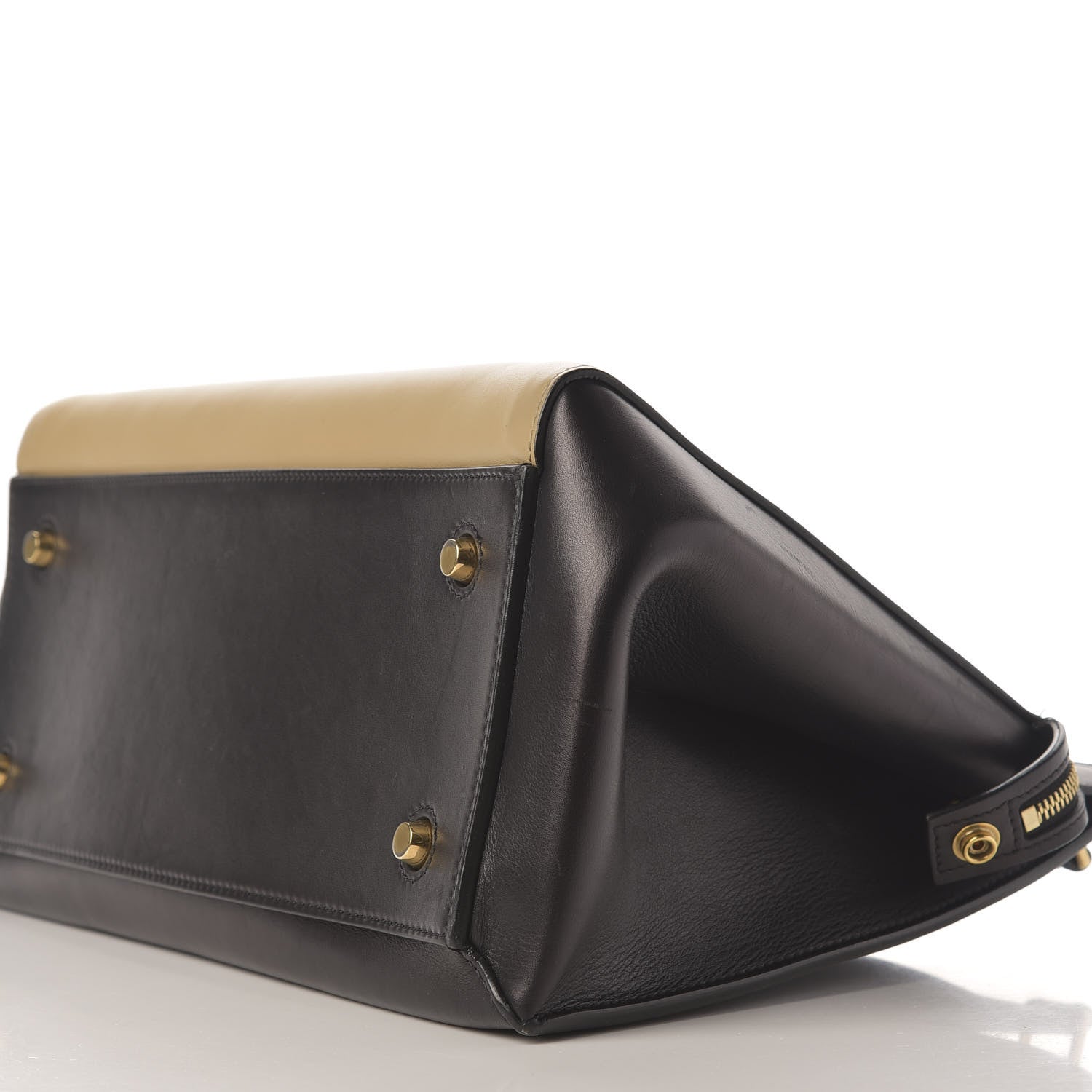Celine Smooth Calfskin Medium Bi-Color Edge Shoulder Bag Black Cream 7 of 10
