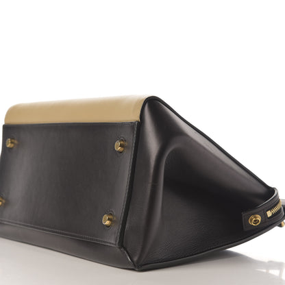 Celine Smooth Calfskin Medium Bi-Color Edge Shoulder Bag Black Cream 7 of 10