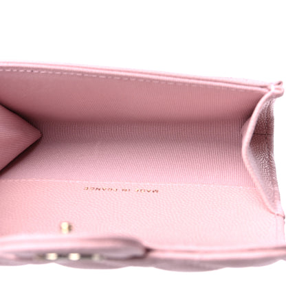 Chanel Caviar Quilted Flap Card Holder Wallet Light Pink 5 of 9