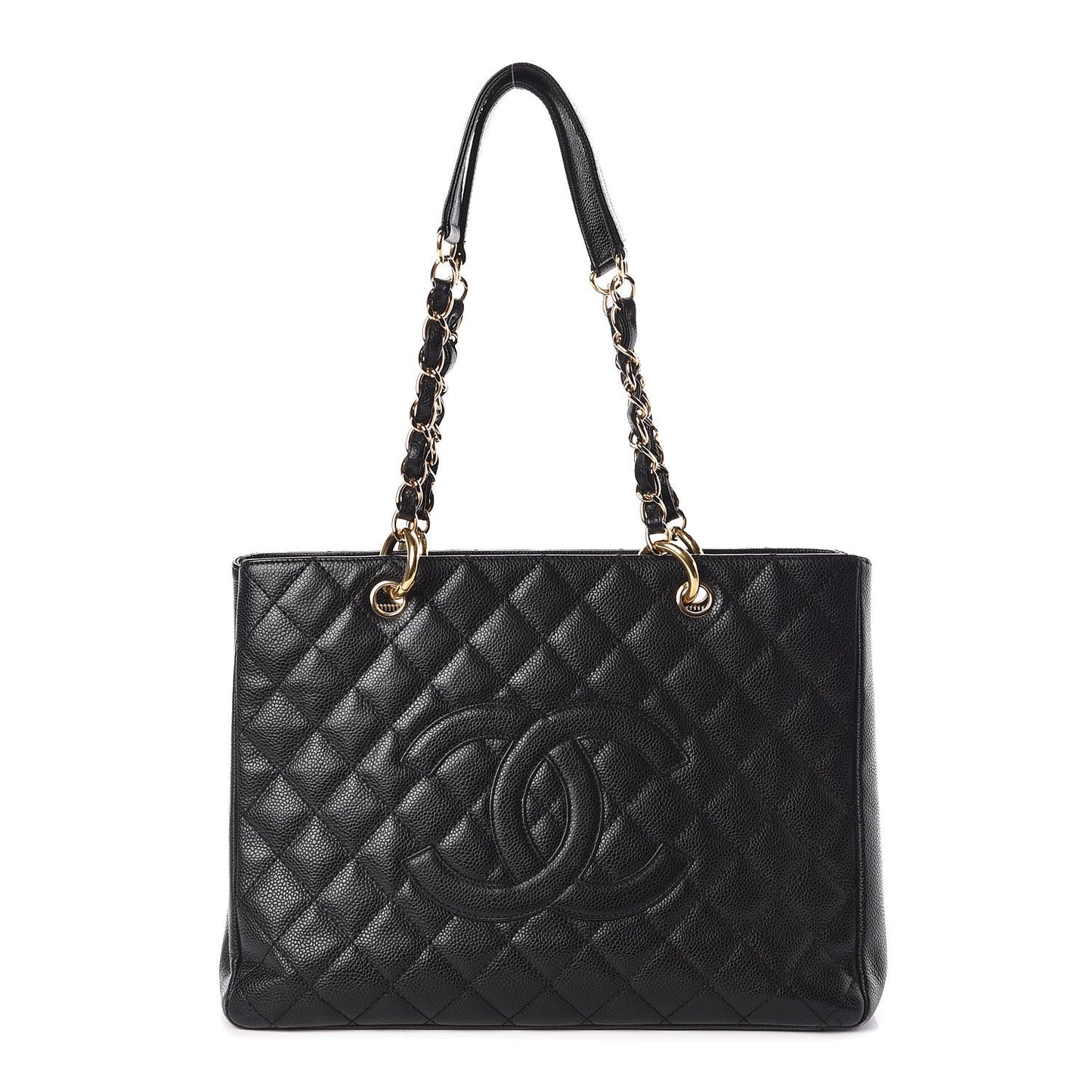 Caviar Quilted Grand Shopping Tote GST Black