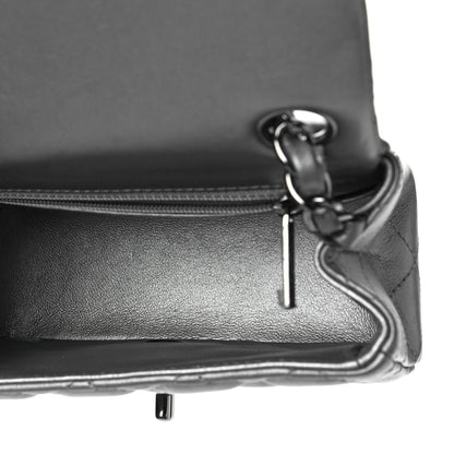 Chanel Metallic Lambskin Quilted Mini Square Flap Dark Silver 5 of 9
