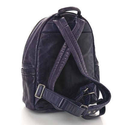 MCM Lambskin Small Tumbler Backpack Navy 3 of 10
