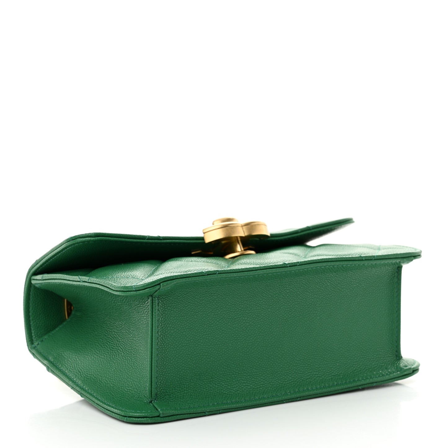 Caviar Quilted Mini CC Flap Green