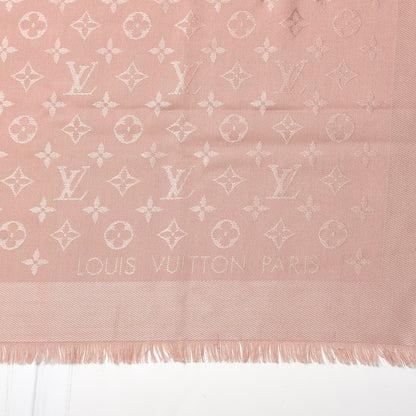Louis Vuitton Silk Wool Monogram Shawl Natural 3 of 4