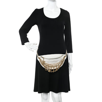Chanel Lambskin Quilted All About Chains Waist Belt Bag White 2 of 11