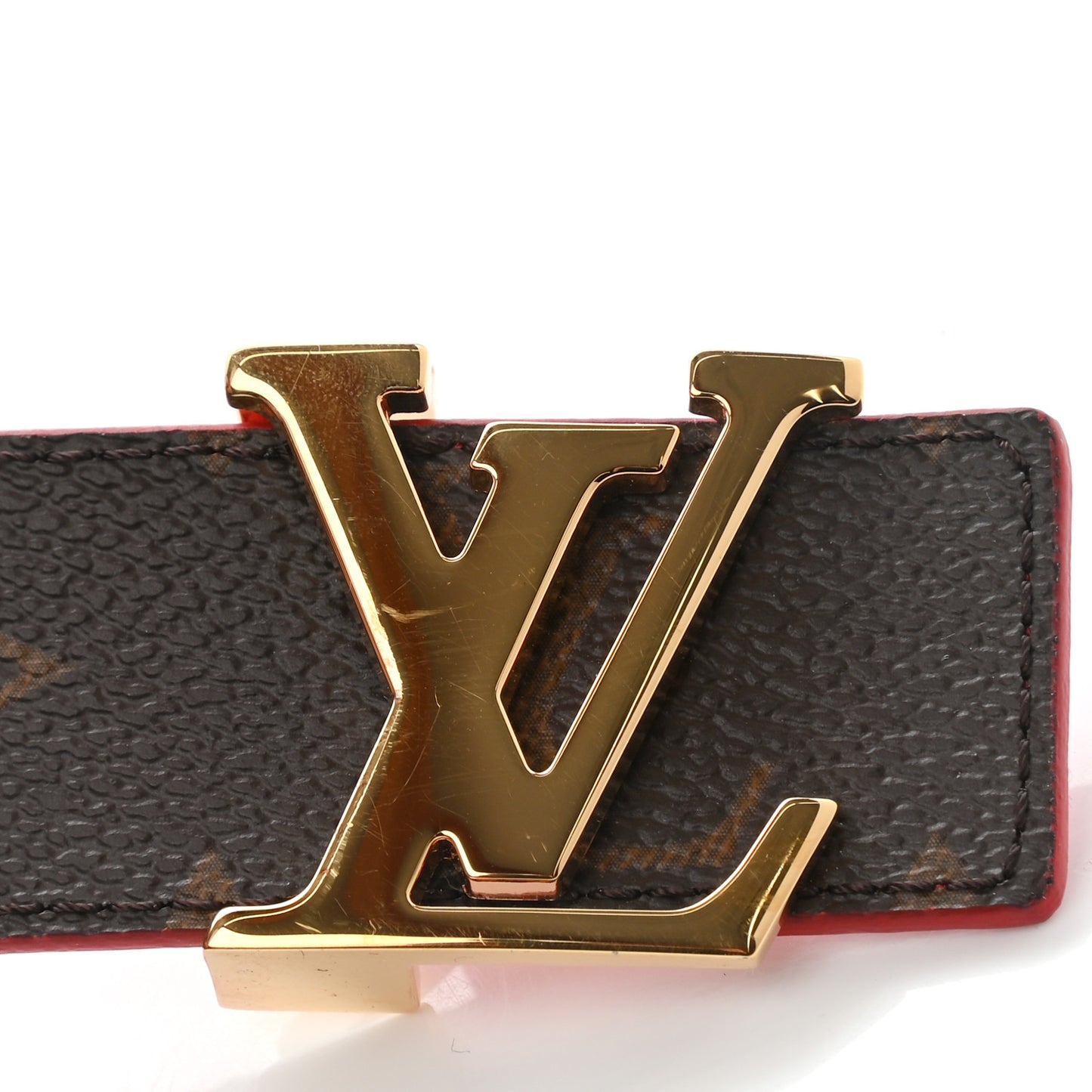 Monogram 30mm LV Initiales Reversible Belt 85 34 Coquelicot