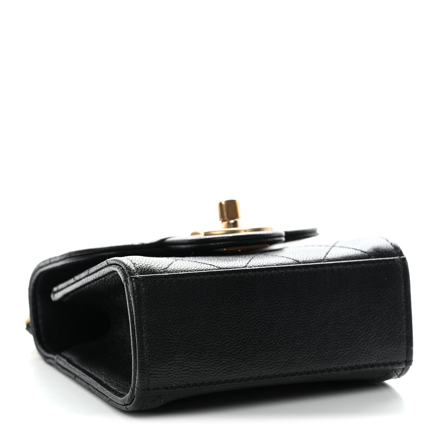 Lambskin Quilted Chic Pearls Flap Black