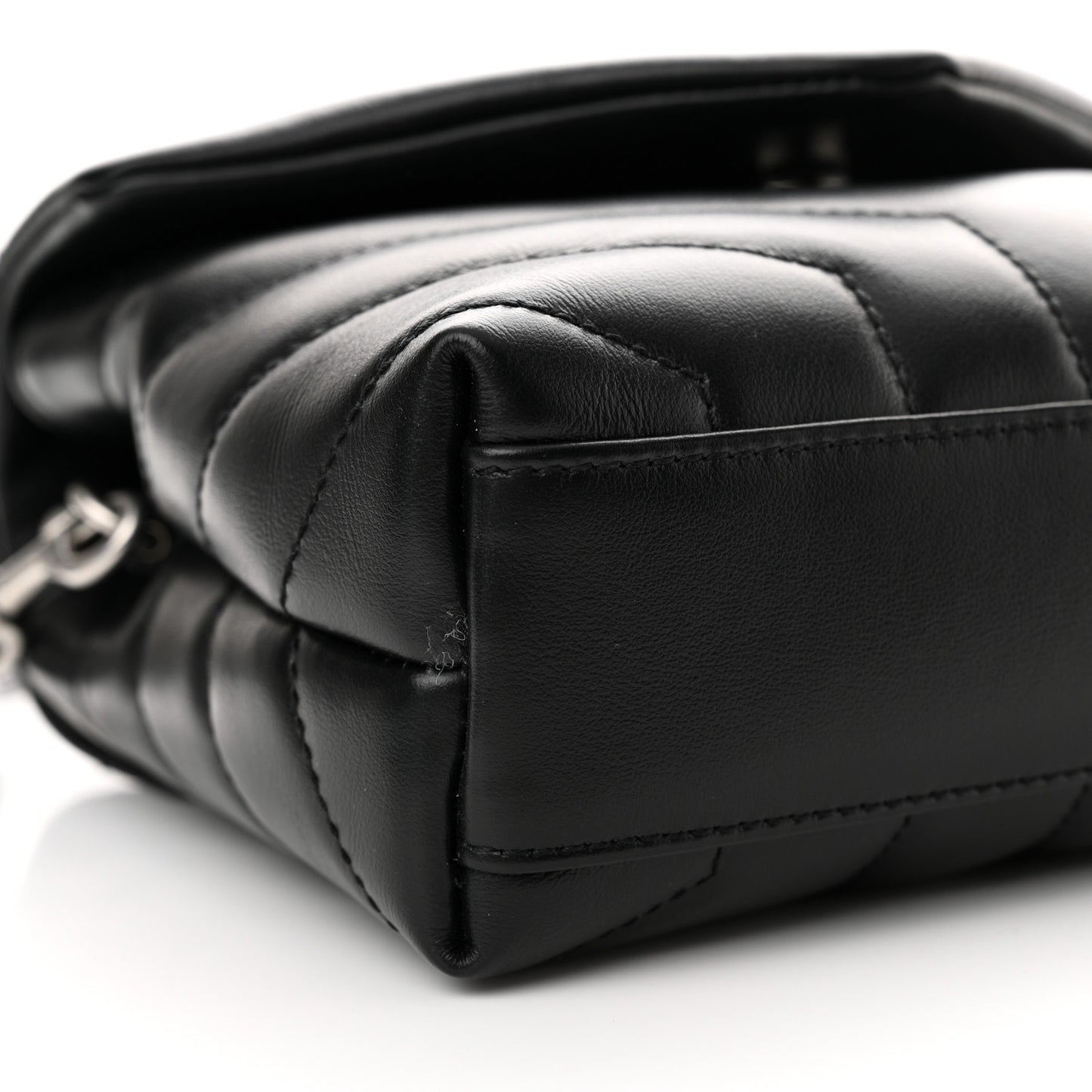 Calfskin Y Quilted Monogram Toy Loulou Crossbody Bag Black