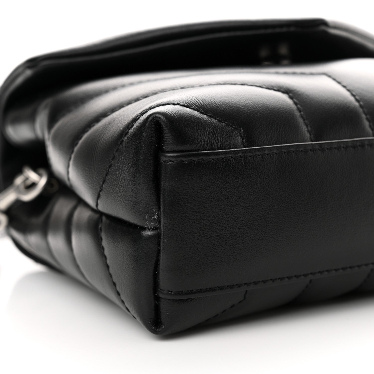 Saint Laurent Calfskin Y Quilted Monogram Toy Loulou Crossbody Bag Black 9 of 13