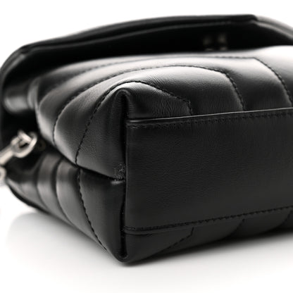 Saint Laurent Calfskin Y Quilted Monogram Toy Loulou Crossbody Bag Black 9 of 13