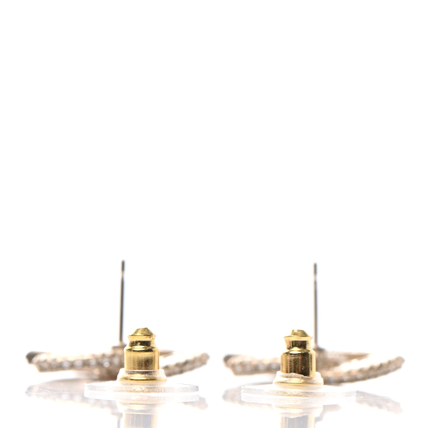 Crystal Timeless CC Earrings Light Gold