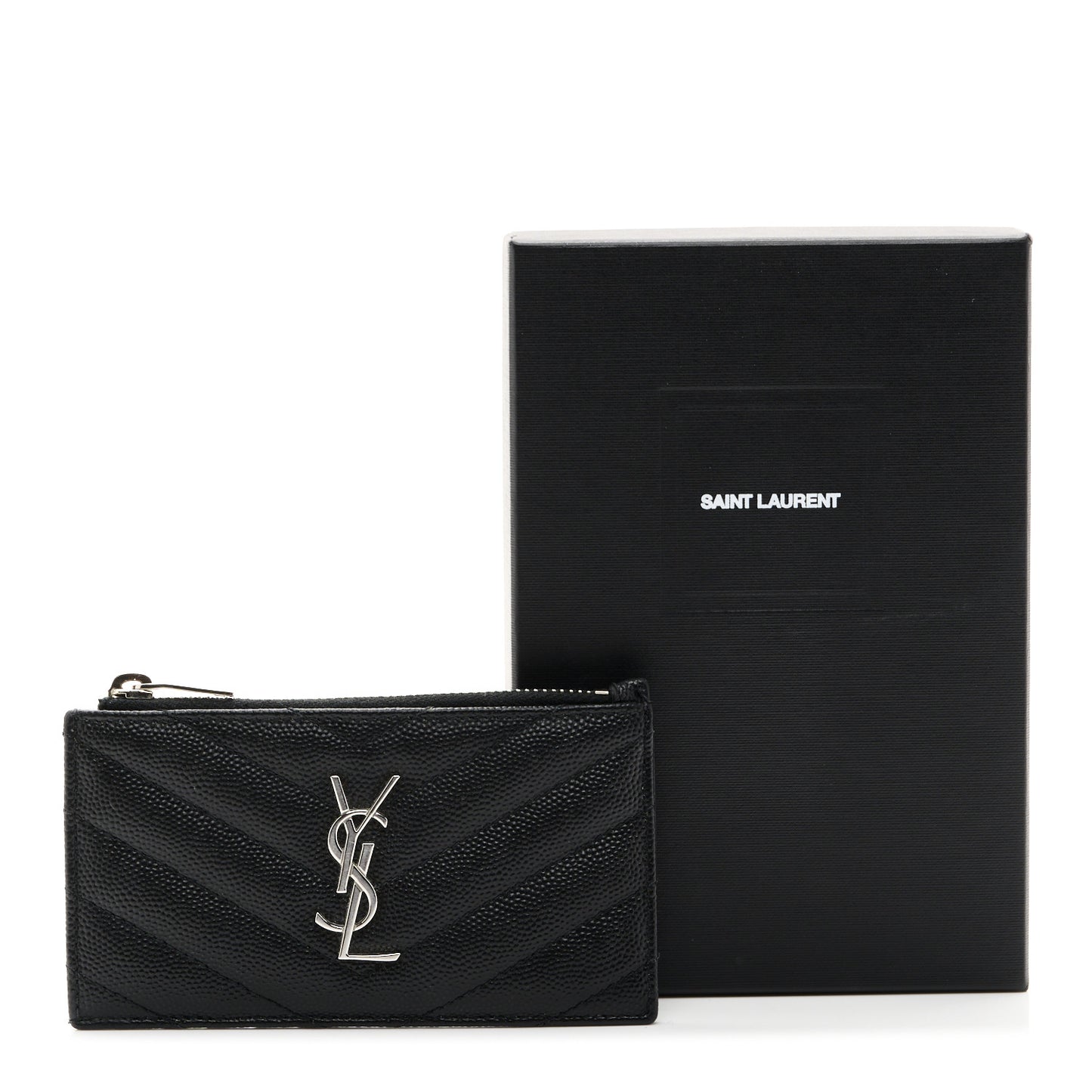 Monogram Grain de Poudre 5 Fragments Zip Pouch Card Holder Black