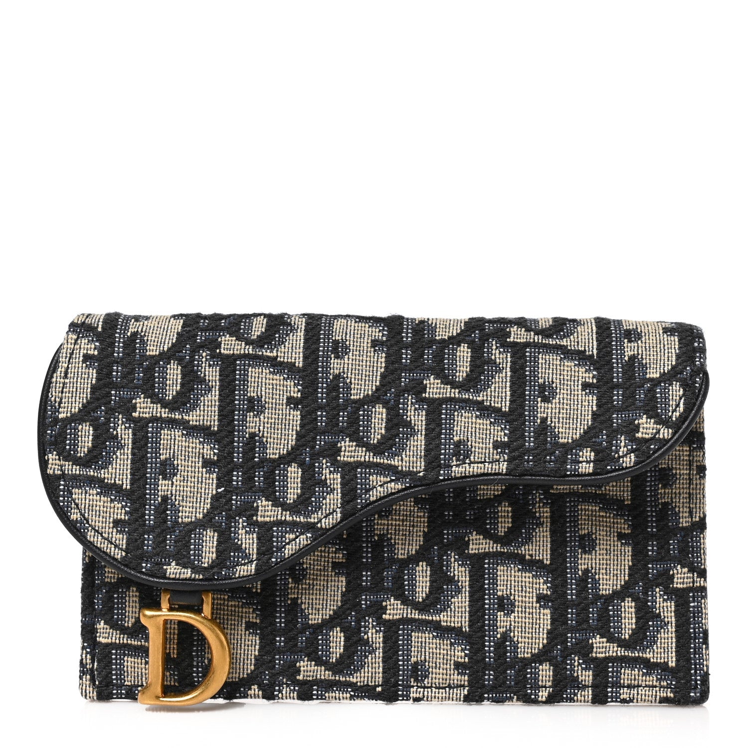 Christian Dior Oblique Saddle Cosmos Zipped Card Holder Blue 1 of 6