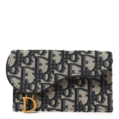 Christian Dior Oblique Saddle Cosmos Zipped Card Holder Blue 1 of 6