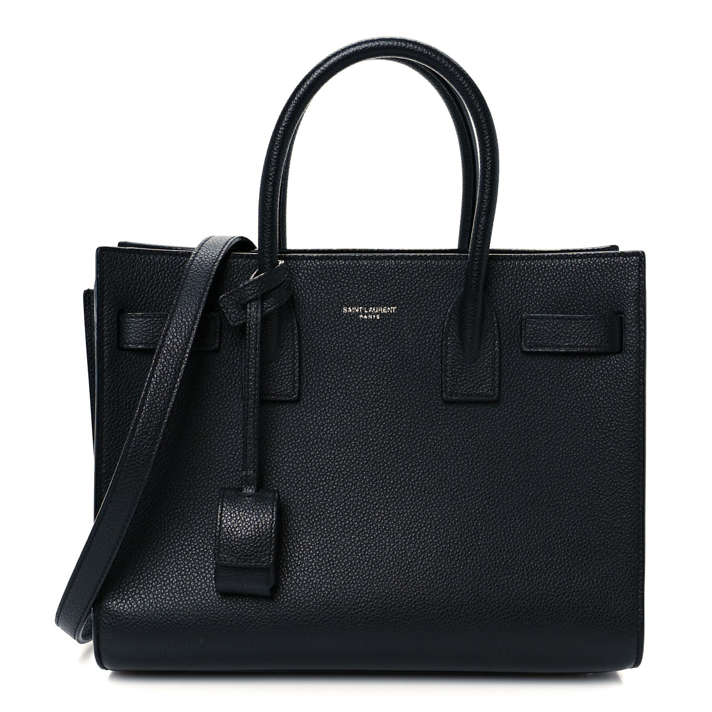 Grained Calfskin Baby Sac De Jour Black