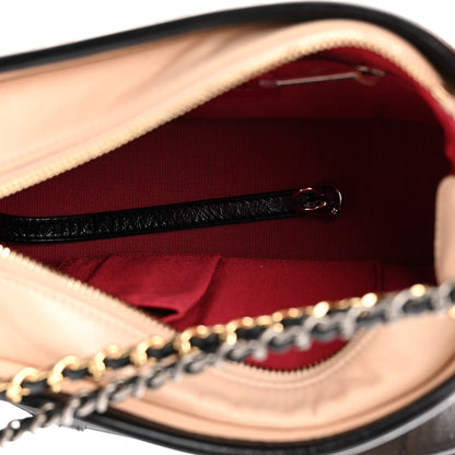 Chanel Aged Calfskin Quilted Small Gabrielle Hobo Beige Black 5 of 10