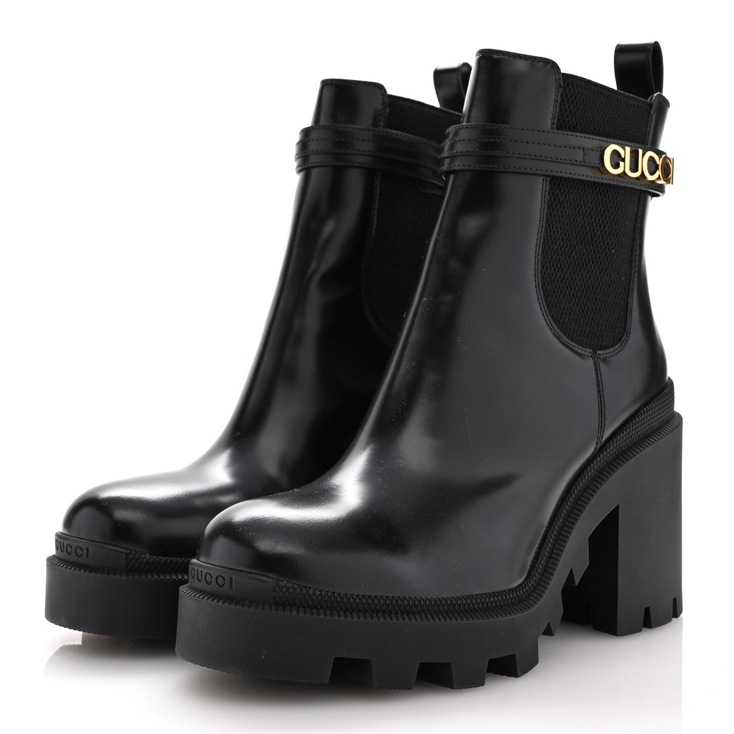 Gucci Magnum Calfskin Logo Ankle Boots 40.5 Black 4 of 11