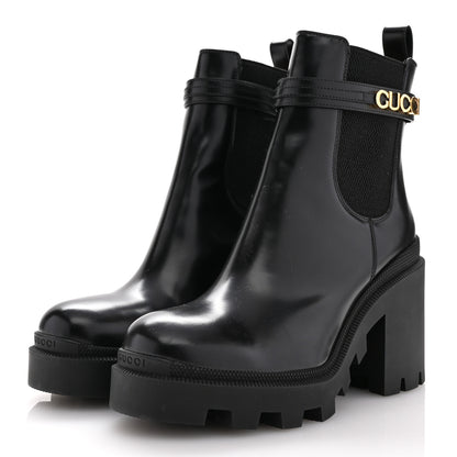 Gucci Magnum Calfskin Logo Ankle Boots 40.5 Black 4 of 11