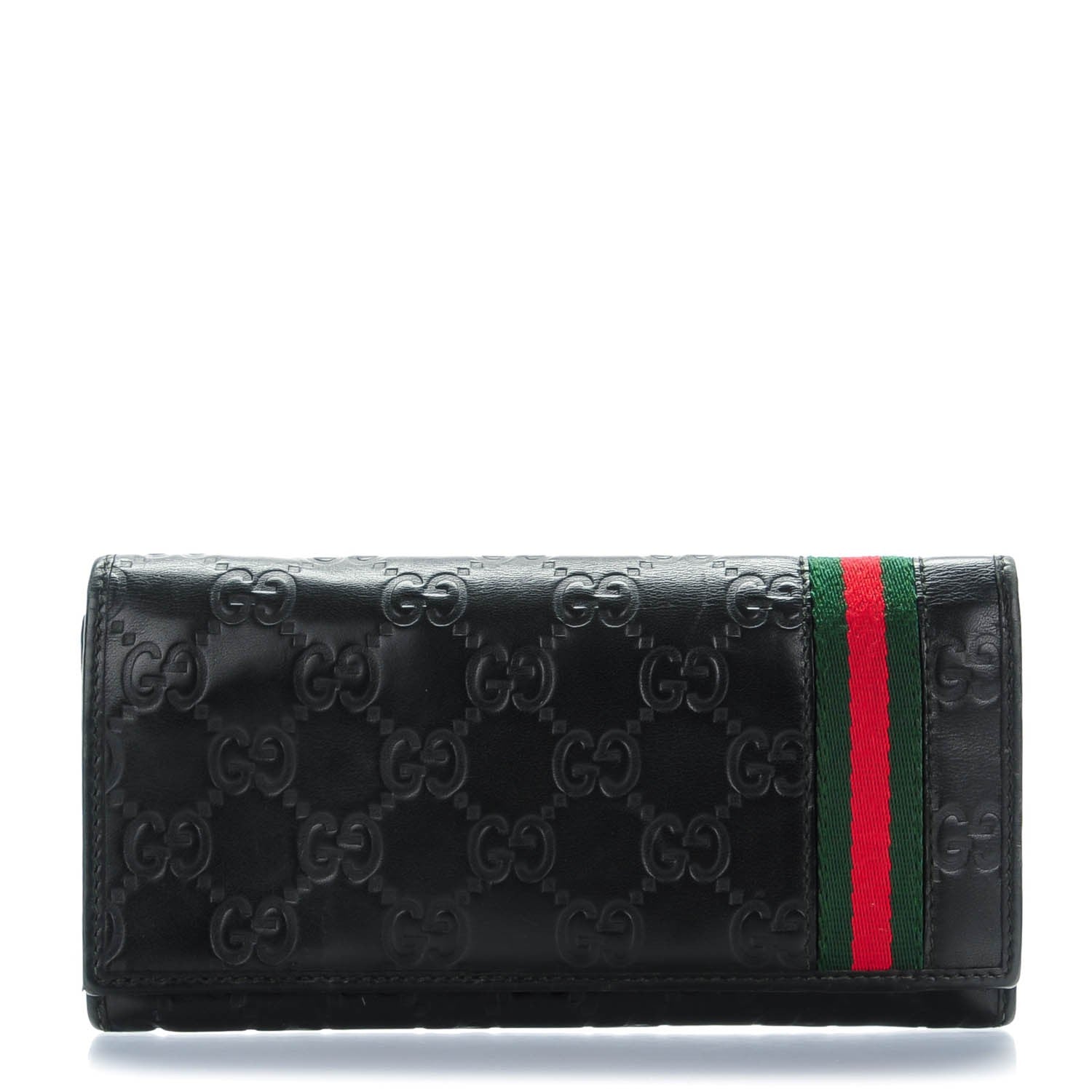 Gucci Guccissima Web Long Continental Wallet Black 1 of 8