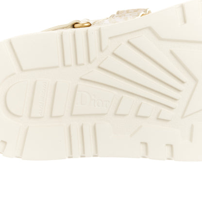 Christian Dior Technical Fabric Jacquard Dioract Sandals 36 White Gold 7 of 9
